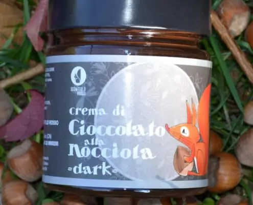 dark chocolate spread cream with Piedmontese hazelnuts italianhazelnut farm